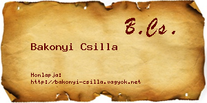Bakonyi Csilla névjegykártya